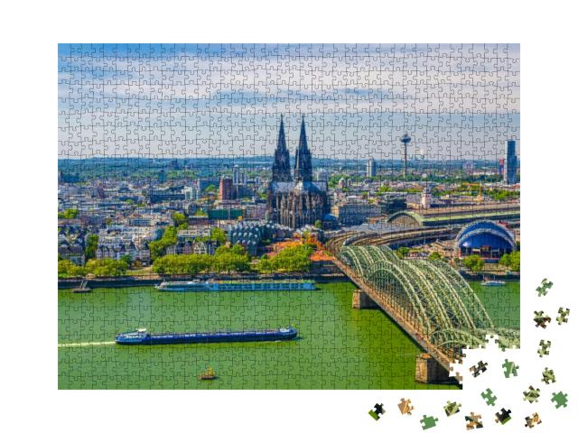 Aerial View of Cologne Cityscape of Historical City Cente... Jigsaw Puzzle with 1000 pieces