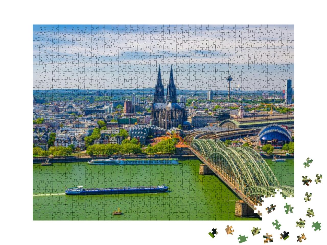 Aerial View of Cologne Cityscape of Historical City Cente... Jigsaw Puzzle with 1000 pieces