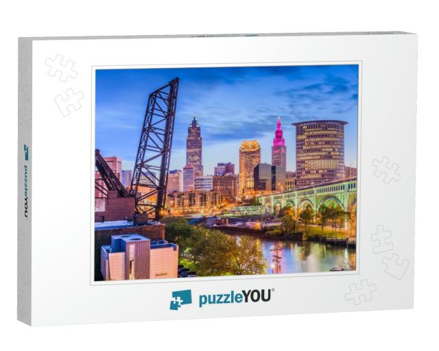 Cleveland, Ohio, USA Downtown Skyline on the River... Jigsaw Puzzle