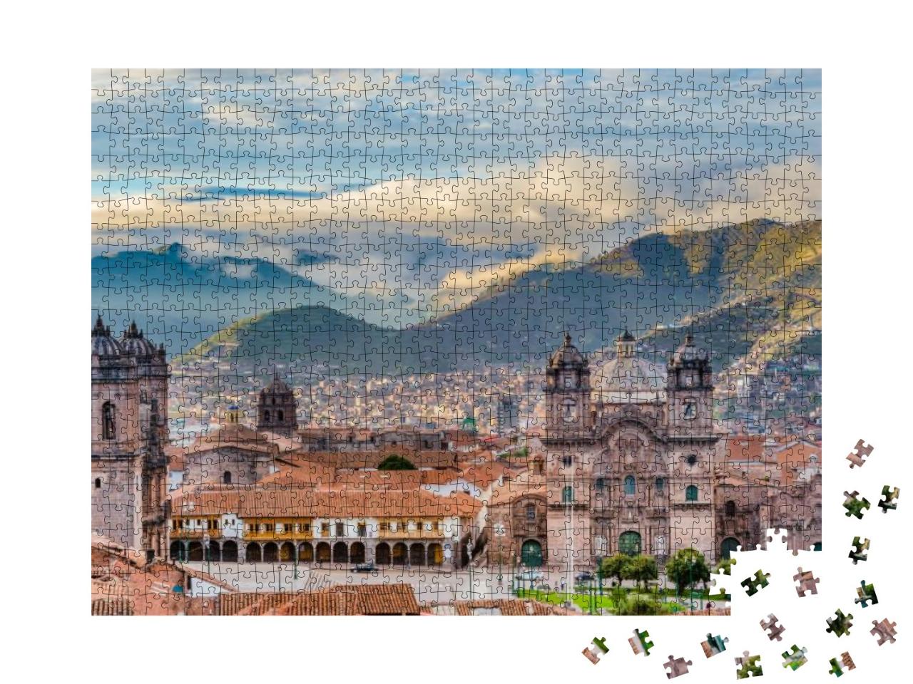 Morning Sun Rising At Plaza De Armas, Cusco, City... Jigsaw Puzzle with 1000 pieces