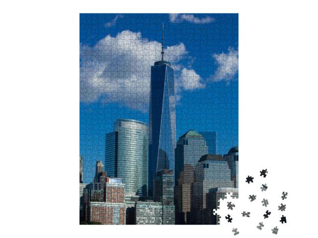Skyline of Lower Manhattan of New York City from World Tr... Jigsaw Puzzle with 1000 pieces