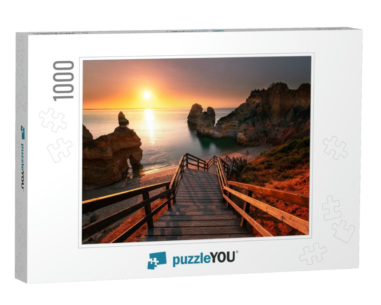 Coves & Cliffs At Ponta Da Piedade the Most Famous Spot o... Jigsaw Puzzle with 1000 pieces