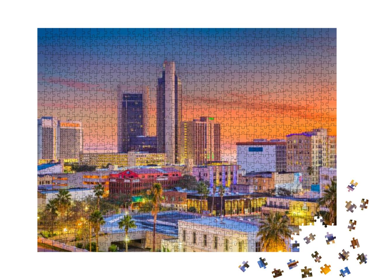 Corpus Christi, Texas, USA Skyline At Dusk... Jigsaw Puzzle with 1000 pieces