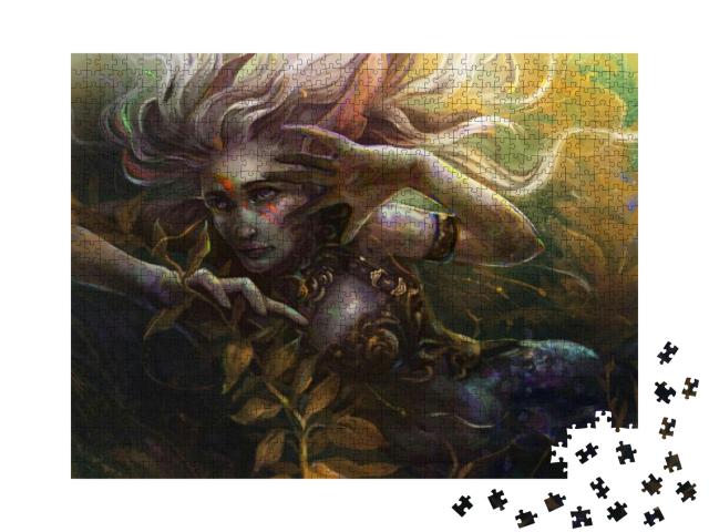 Illustration of a Mermaid Under Water... Jigsaw Puzzle with 1000 pieces