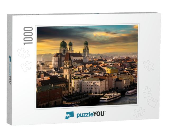 Passau on the Danube River, Germany. View of the Town At... Jigsaw Puzzle with 1000 pieces