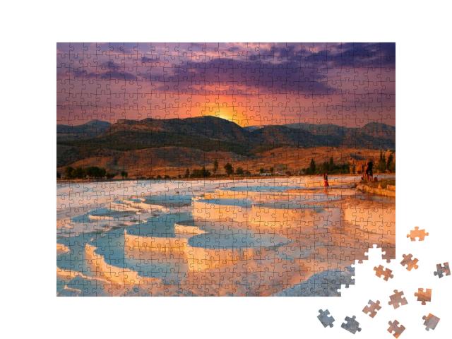 Beautiful Sunrise & Natural Travertine Pools & Terraces i... Jigsaw Puzzle with 500 pieces