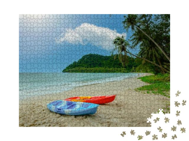 Kayaking on a Picturesque Beach It is a Natural Coconut P... Jigsaw Puzzle with 1000 pieces
