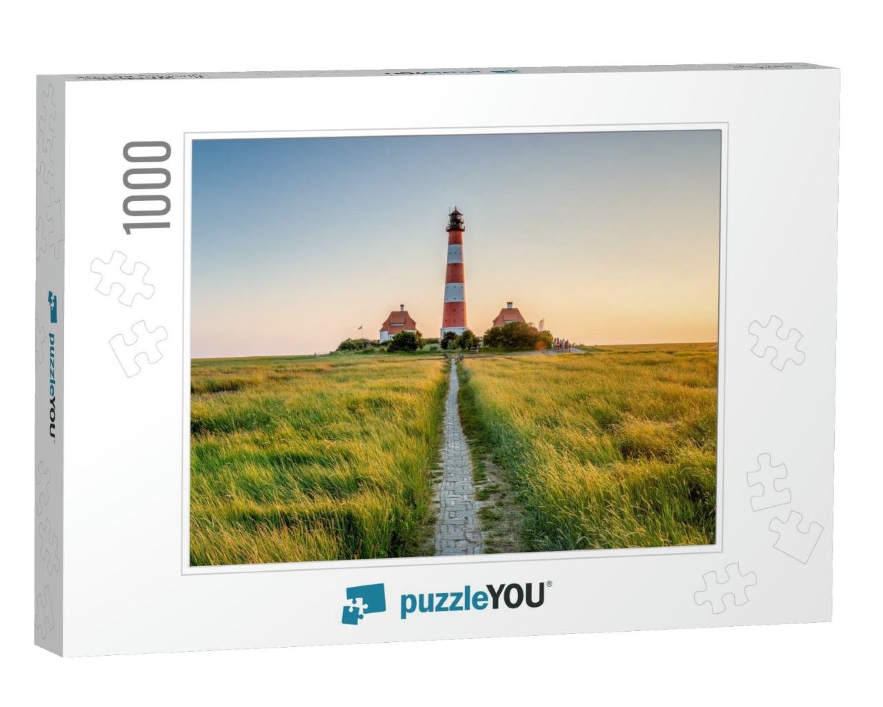 Panorama of the Westerheversand Lighthouse At Westerhever... Jigsaw Puzzle with 1000 pieces