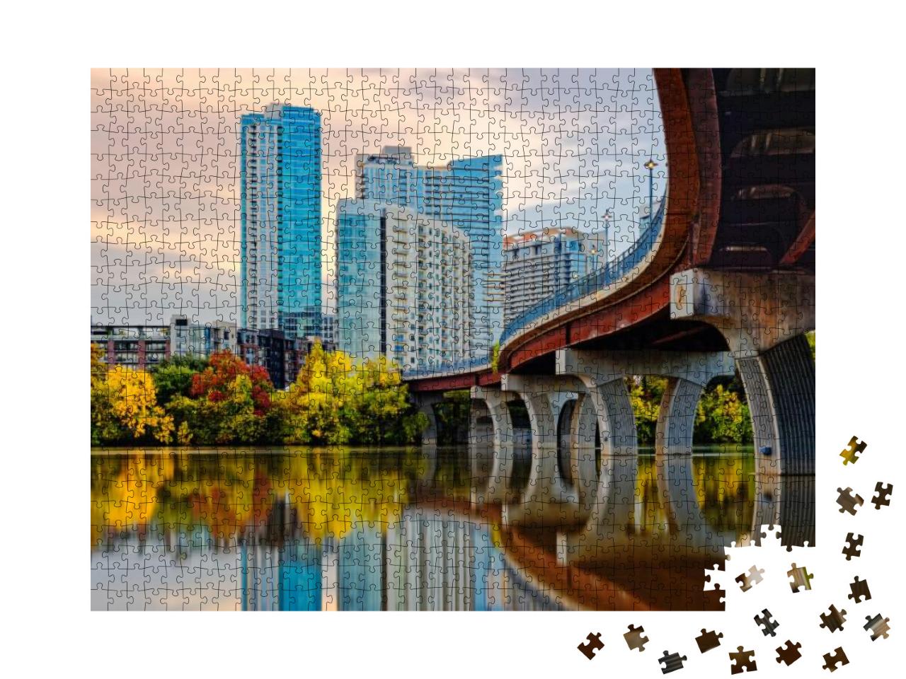 Downtown Austin Skyline from Underneath Pfluger Pedestria... Jigsaw Puzzle with 1000 pieces