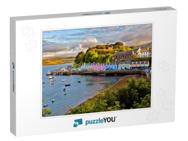 View on Portree Before Sunset, Isle of Skye, Scotland... Jigsaw Puzzle