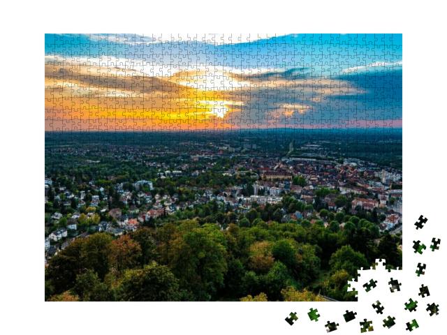 Stormy Weather Over Karlsruhe, Photographed from Turmberg... Jigsaw Puzzle with 1000 pieces