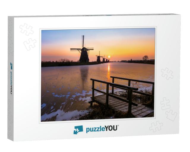 The Famous Kinderdijk Windmills in the Netherlands in a T... Jigsaw Puzzle