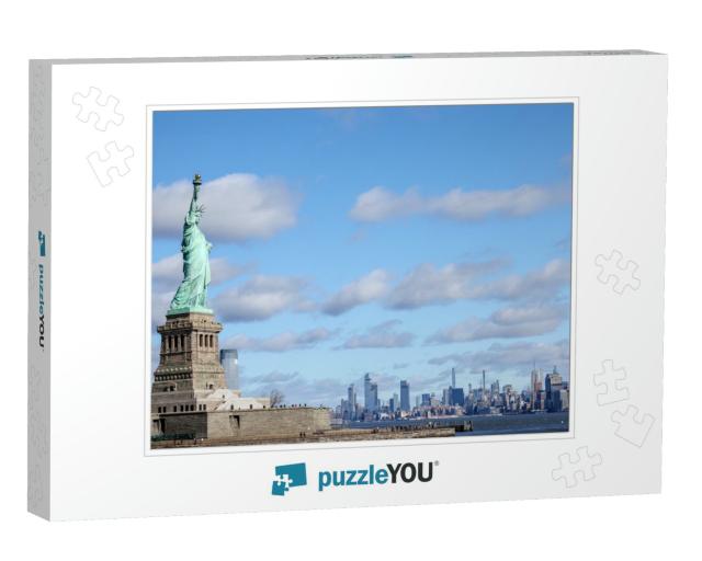 The Statue of Liberty in New York Against a Blue Sky... Jigsaw Puzzle