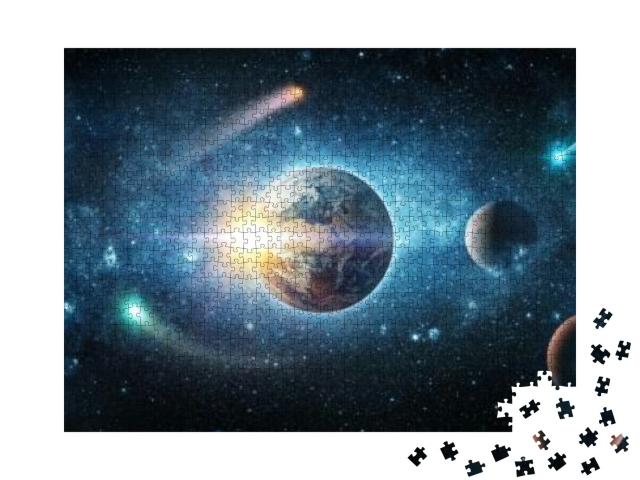 View from Space to the Planet Earth, Galaxies, Stars, Com... Jigsaw Puzzle with 1000 pieces