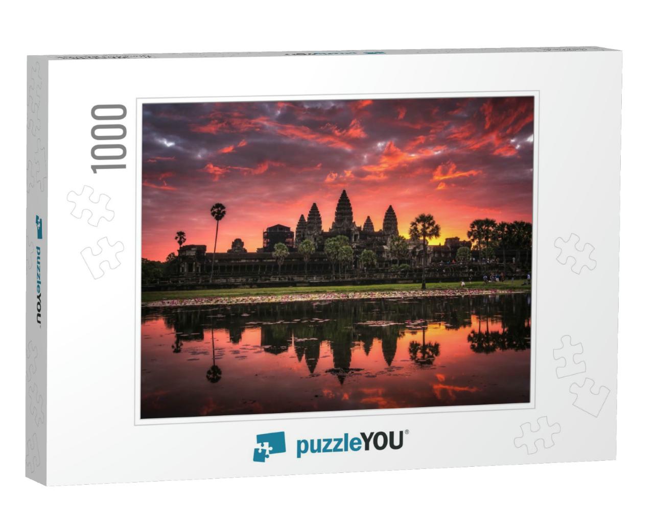 Beautiful Sunrise with Colorful Sky At Angkor Wat Means T... Jigsaw Puzzle with 1000 pieces