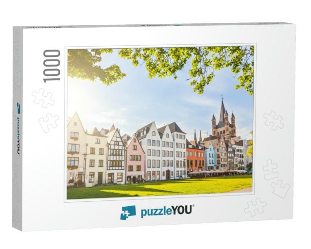 Houses & Park in Cologne, Germany. Many of Them Are Color... Jigsaw Puzzle with 1000 pieces