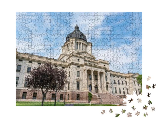 Facade of South Dakota Capital Building in Pierre, Sd... Jigsaw Puzzle with 1000 pieces