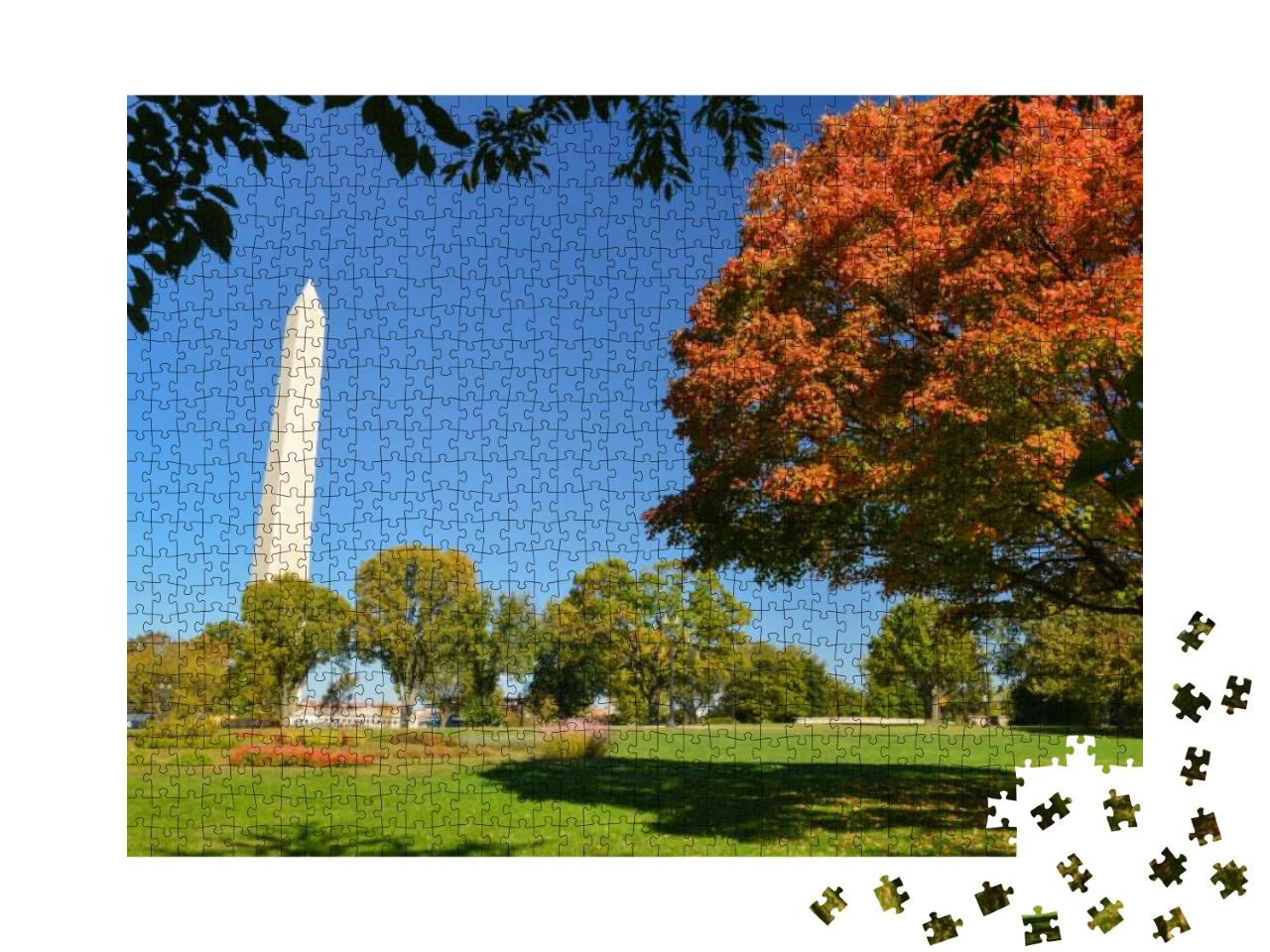 Washington Dc in Autumn - Washington Monument as Seen fro... Jigsaw Puzzle with 1000 pieces