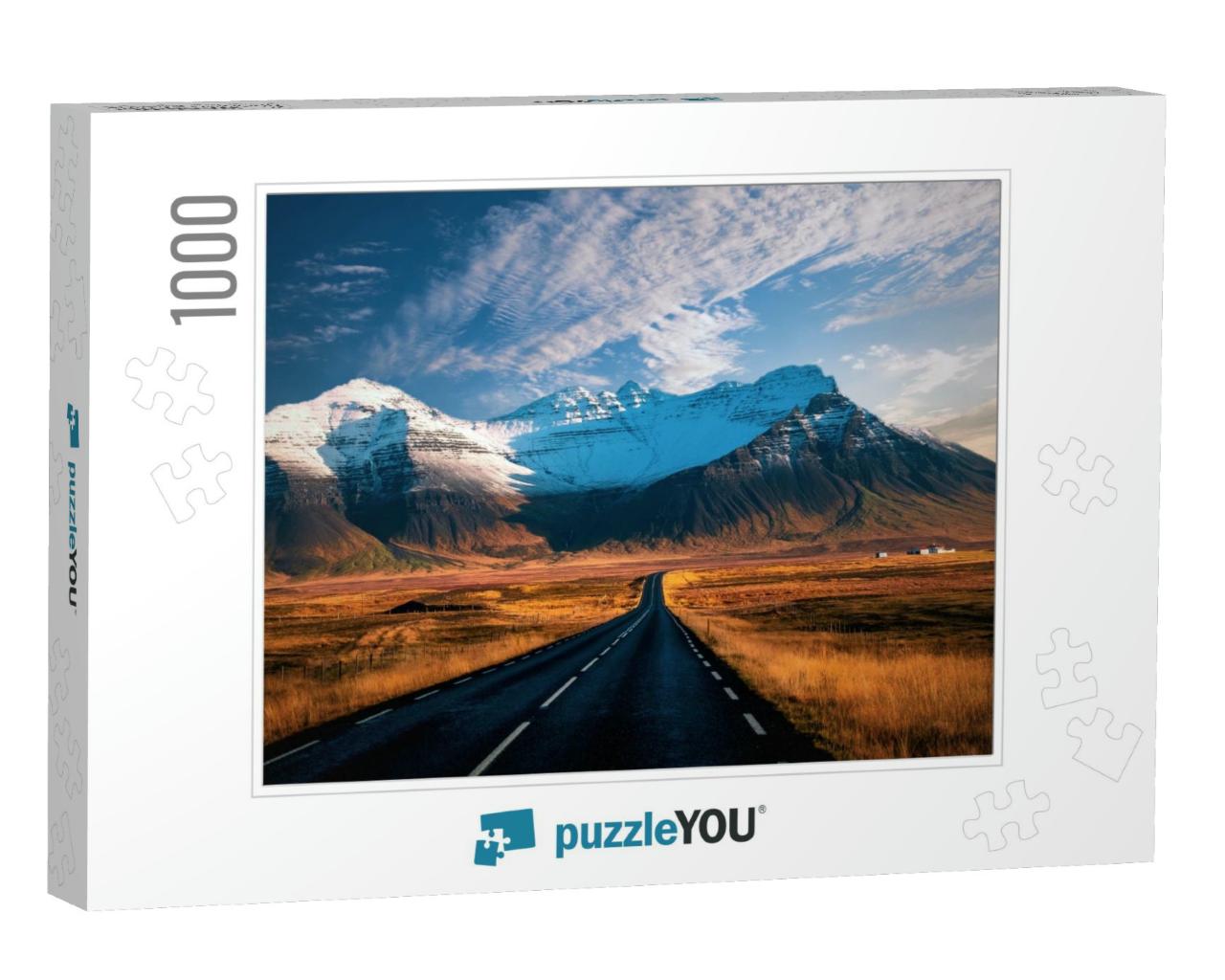Beautiful Mountains with Dramatic Sky Along the Ring Road... Jigsaw Puzzle with 1000 pieces