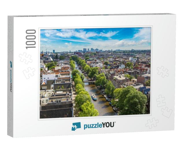Panoramic Aerial View of Amsterdam in a Beautiful Summer... Jigsaw Puzzle with 1000 pieces