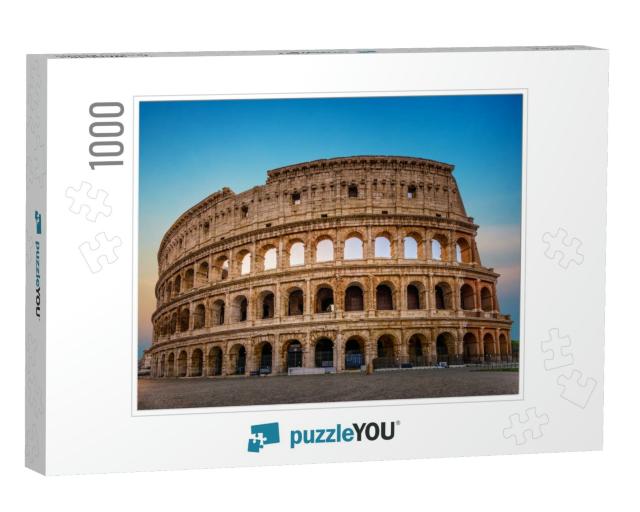 Ancient Colosseum in Rome. Famous Architecture in Italy... Jigsaw Puzzle with 1000 pieces