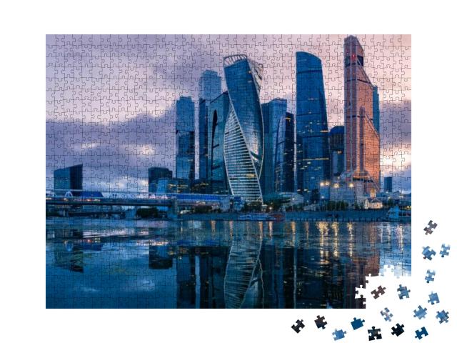 Russia. Skyscrapers in the Center of Moscow. High-Rise Bu... Jigsaw Puzzle with 1000 pieces