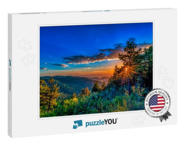 Sunset in the Mountains of Cloudcroft New Mexico... Jigsaw Puzzle