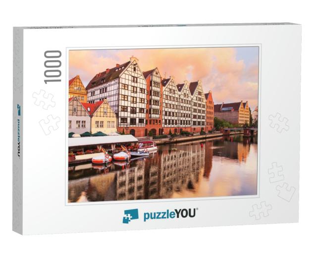 Old Town of Gdansk Danzig in Poland with Motlava River, P... Jigsaw Puzzle with 1000 pieces