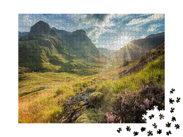 Valley View Below the Mountains of Glencoe, Lochaber, Hig... Jigsaw Puzzle with 1000 pieces