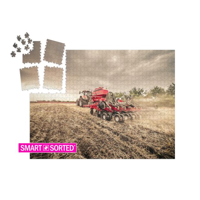 Modern Red Tractor with Red Implement Seeding Directly In... | SMART SORTED® | Jigsaw Puzzle with 1000 pieces