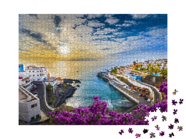 Sunrise in Puerto De Santiago City, Tenerife, Canary Isla... Jigsaw Puzzle with 1000 pieces