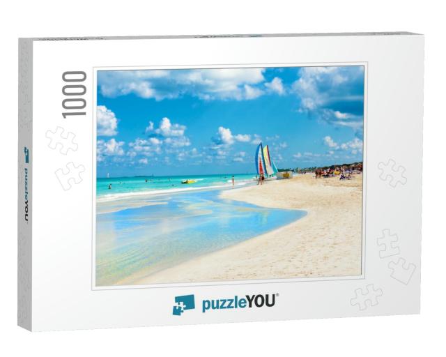 The Famous Beach of Varadero in Cuba with a Calm Turquois... Jigsaw Puzzle with 1000 pieces