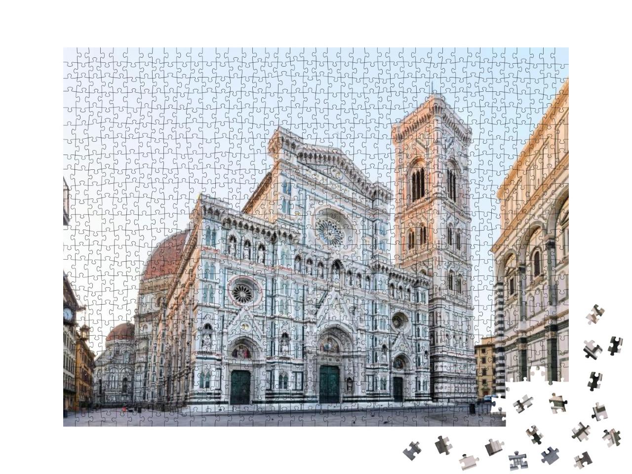Florence Cathedral Santa Maria Del Fiore Sunrise View, Em... Jigsaw Puzzle with 1000 pieces