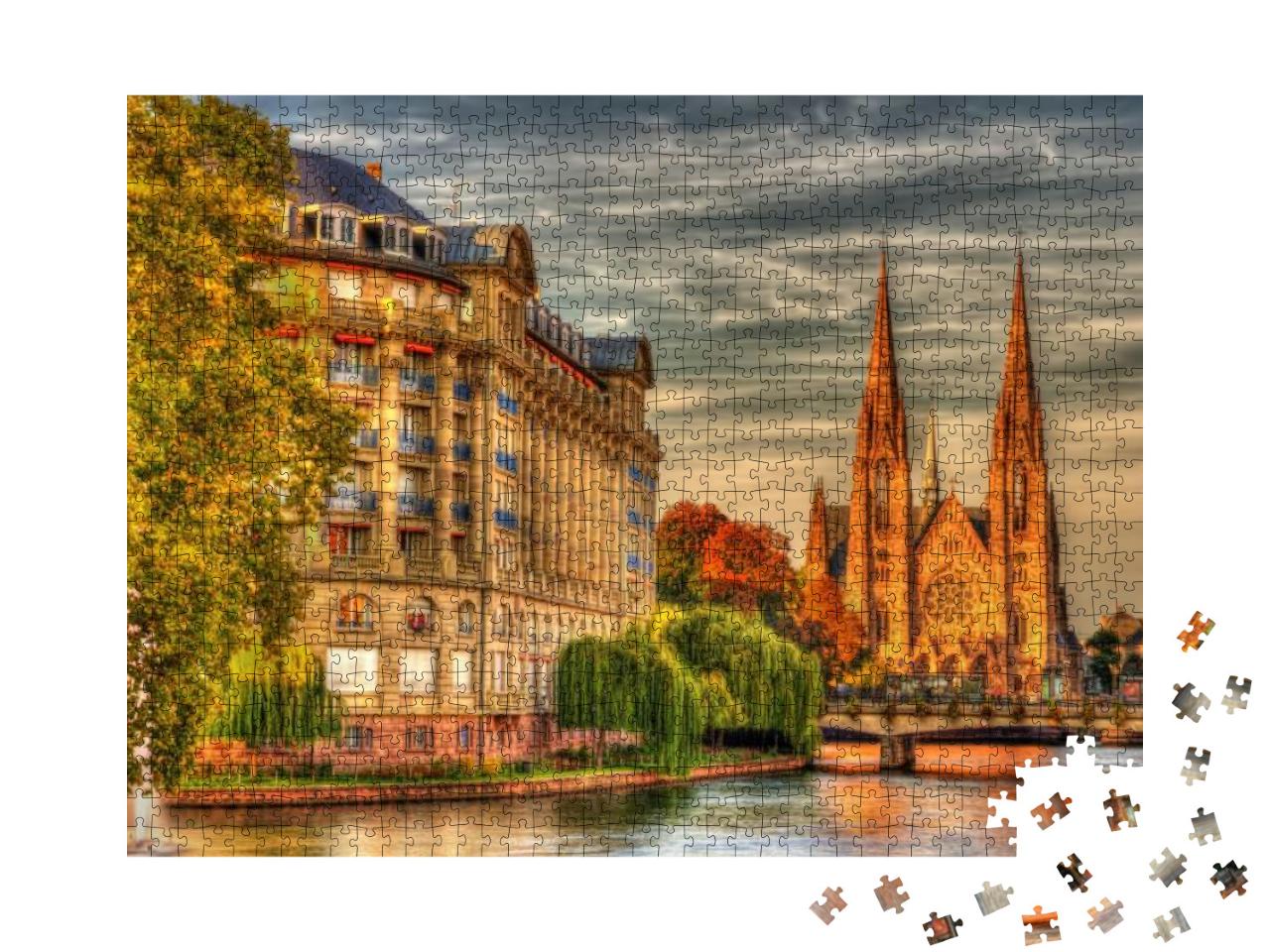 Saint Paul Church & Esca Building in Strasbourg - Alsace... Jigsaw Puzzle with 1000 pieces