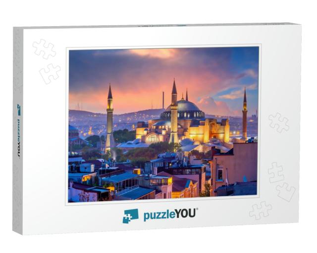 Beautiful View on Hagia Sophia in Istanbul, Turkey from T... Jigsaw Puzzle