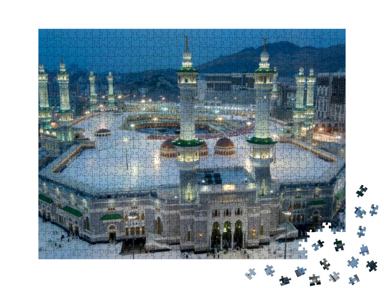 Prayer & Tawaf of Muslims Around Alkaaba in Mecca, Saudi... Jigsaw Puzzle with 1000 pieces