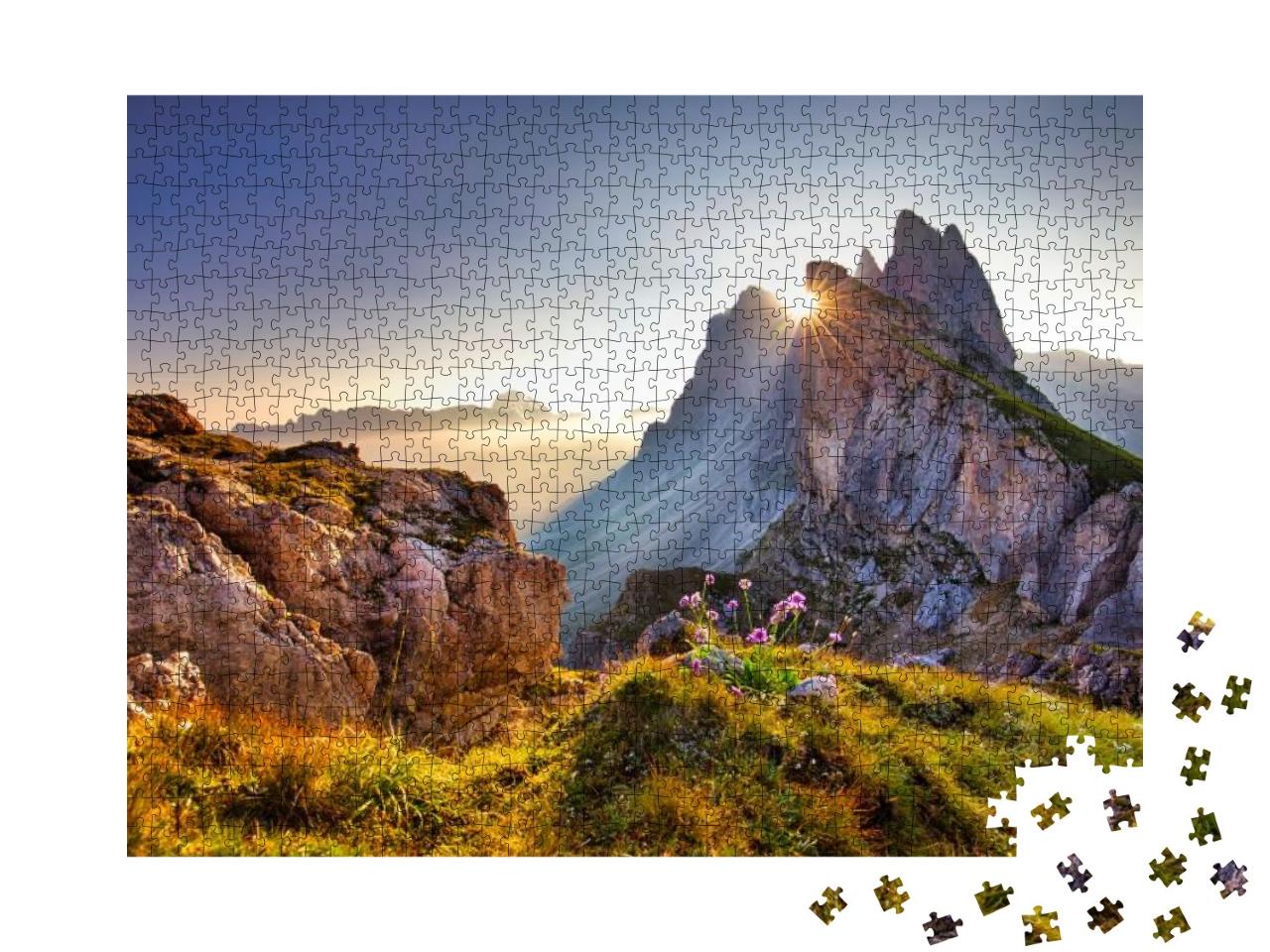 Amazing View on Seceda Peak. Trentino Alto Adige, Dolomit... Jigsaw Puzzle with 1000 pieces