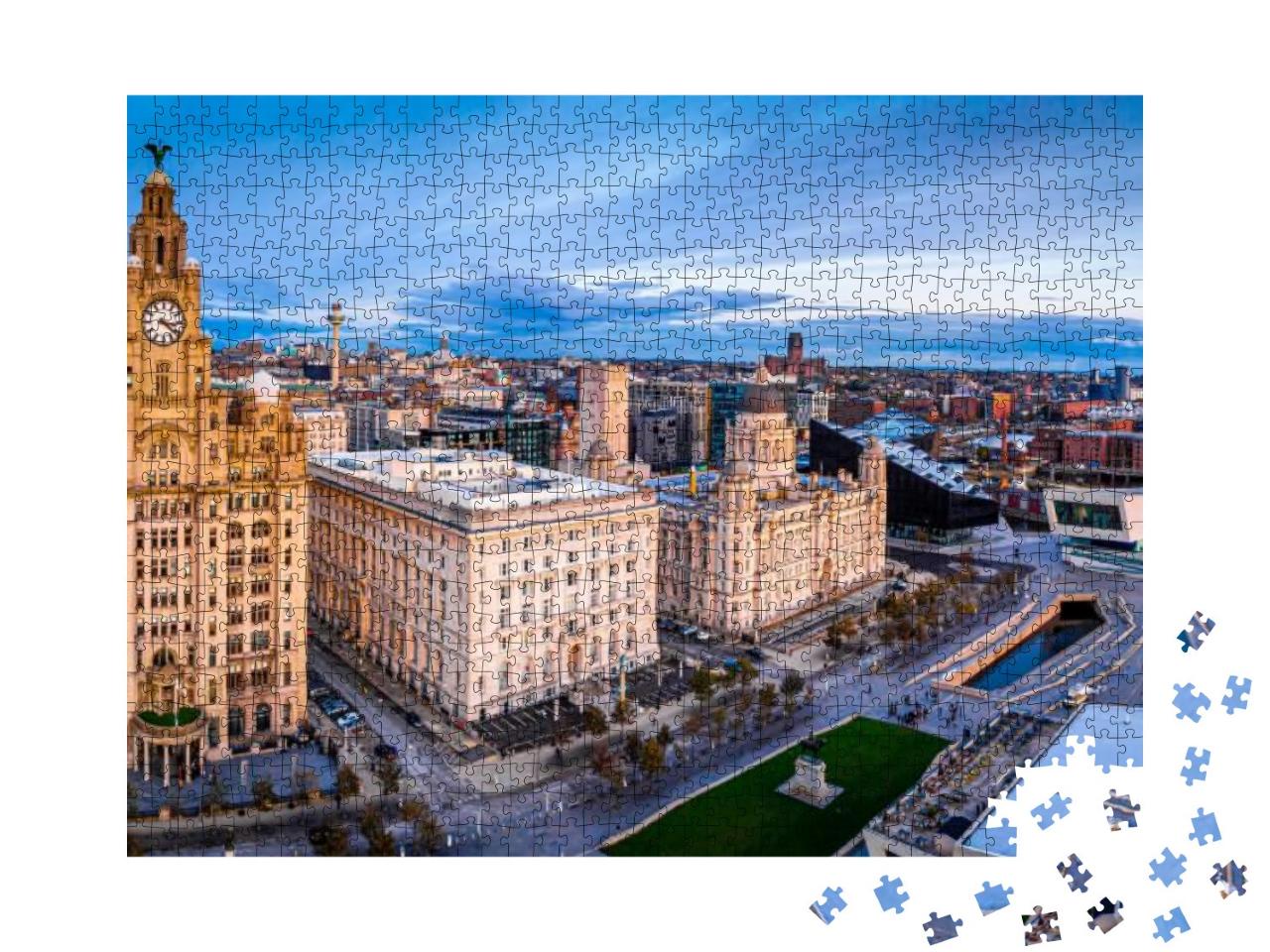 Aerial View of the City of Liverpool in United Kingdom... Jigsaw Puzzle with 1000 pieces