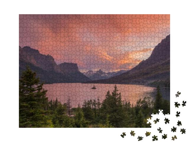 Wild Goose Island, Glacier National Park... Jigsaw Puzzle with 1000 pieces