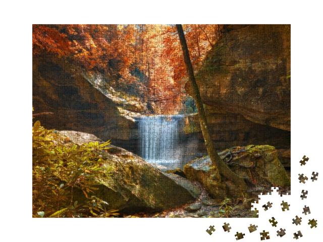 Dog Slaughter Falls in Daniel Boone National Forest, Kent... Jigsaw Puzzle with 1000 pieces