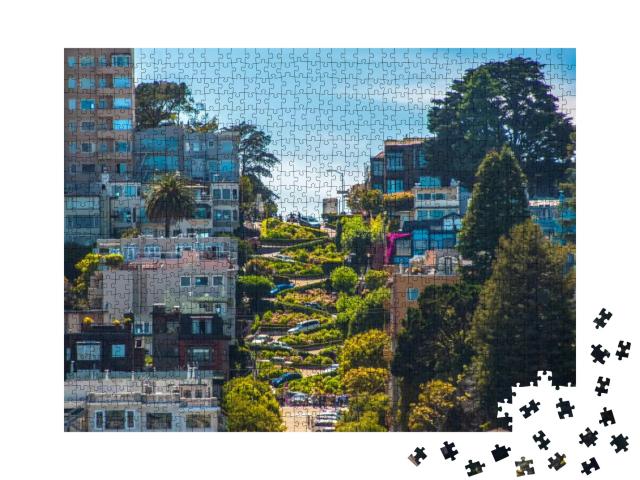 Famous Lombard Street, San Francisco, California, Usa... Jigsaw Puzzle with 1000 pieces