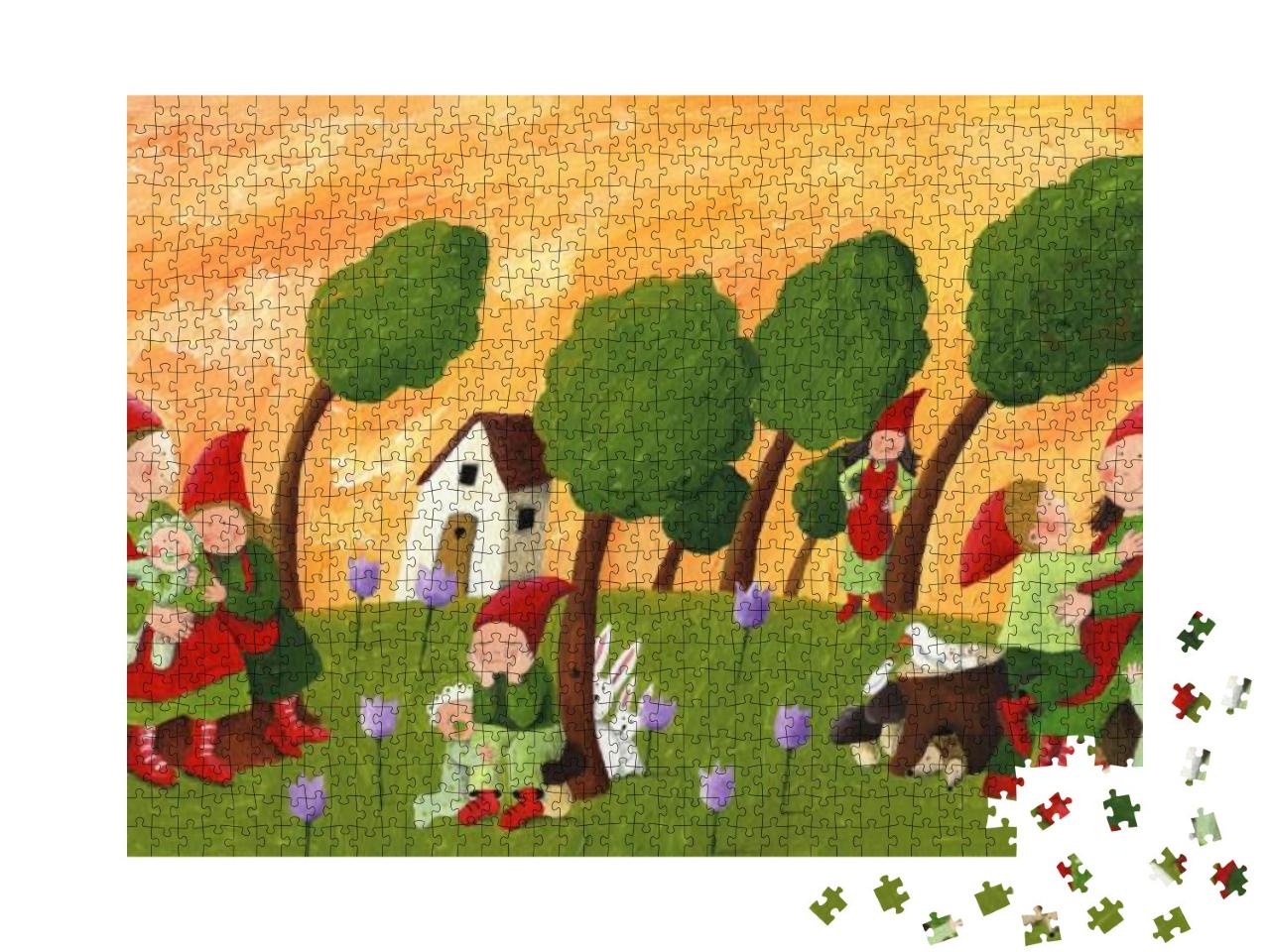 Acrylic Illustration of the Dwarfs - Mothers & Children... Jigsaw Puzzle with 1000 pieces