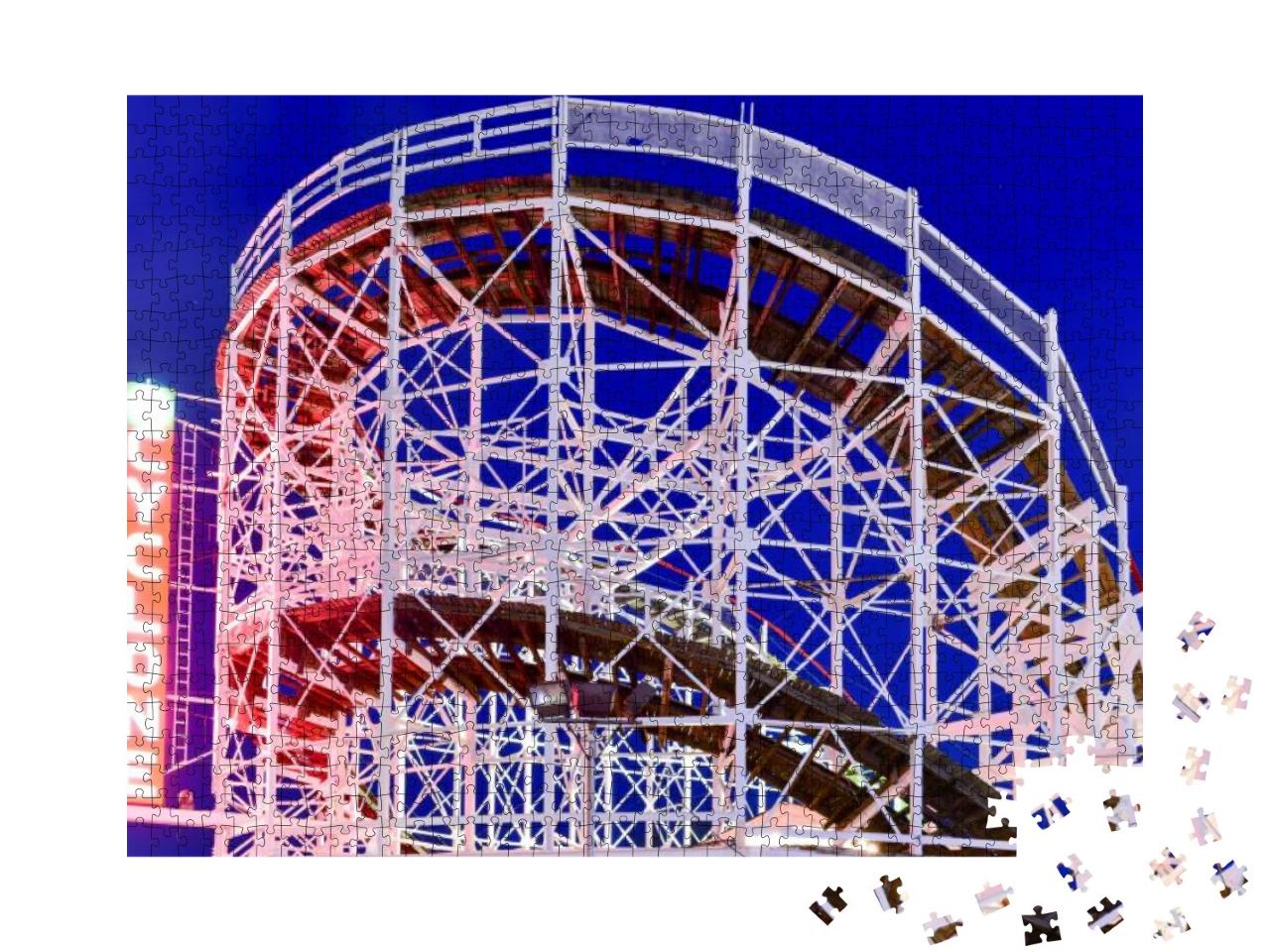 Cyclone Rollercoaster in Coney Island, Brooklyn, New York... Jigsaw Puzzle with 1000 pieces