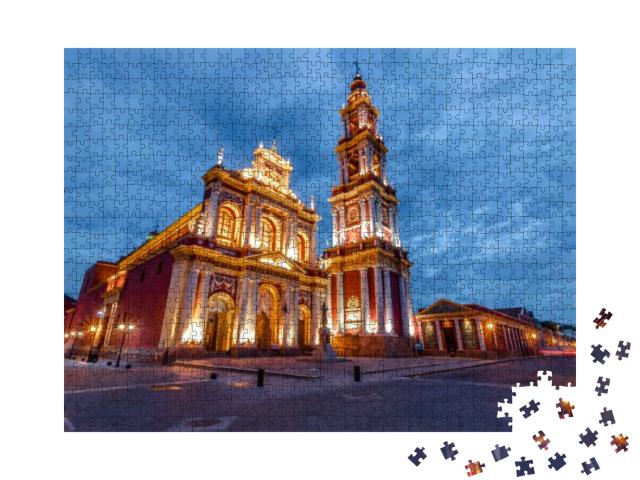 San Francisco Church At Night - Salta, Argentina... Jigsaw Puzzle with 1000 pieces