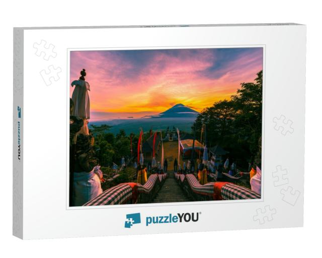 Temple of Lempuyang Luhur with View to the Agung Volcano... Jigsaw Puzzle