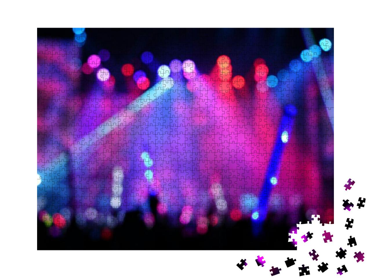 Defocused Entertainment Concert Lighting on Stage, Blurre... Jigsaw Puzzle with 1000 pieces