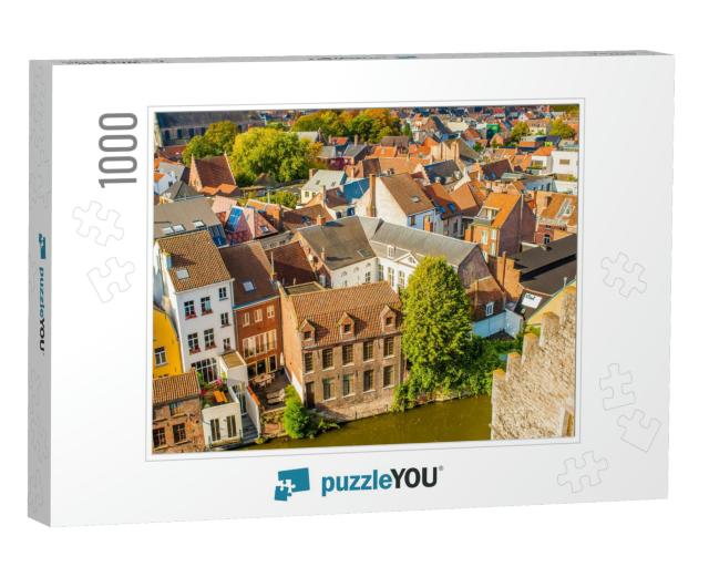 Air View of Ghent City Centrum, Belgium... Jigsaw Puzzle with 1000 pieces