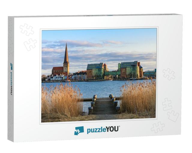 View Over the River Warnow to Rostock, Germany... Jigsaw Puzzle