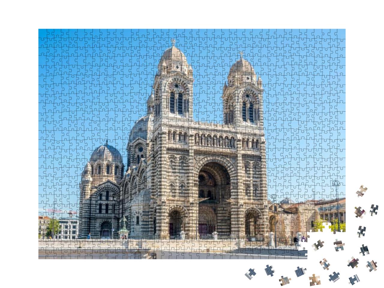 Marseille Cathedral, Cathedrale Sainte-Marie-Majeure De M... Jigsaw Puzzle with 1000 pieces