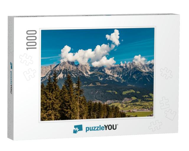 Beautiful Alpine Summer View At the Famous Hartkaiser Sum... Jigsaw Puzzle with 1000 pieces